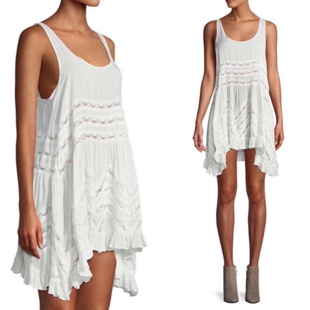 NWT Free People Lace-Striped Voile Trapeze Dress - Picture 4 of 7